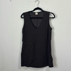 Ecru v-neck tunic top mink Sleeveless Medium